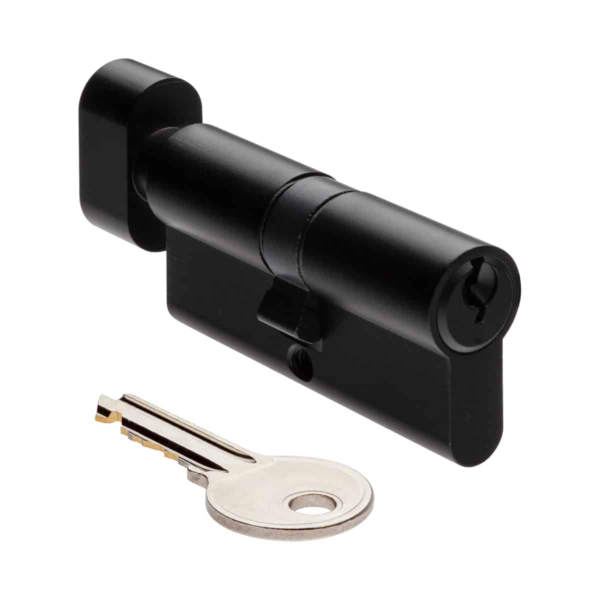 EURO KNOB CYLINDER MATT BLACK 65MM (STANDARD SIZE)