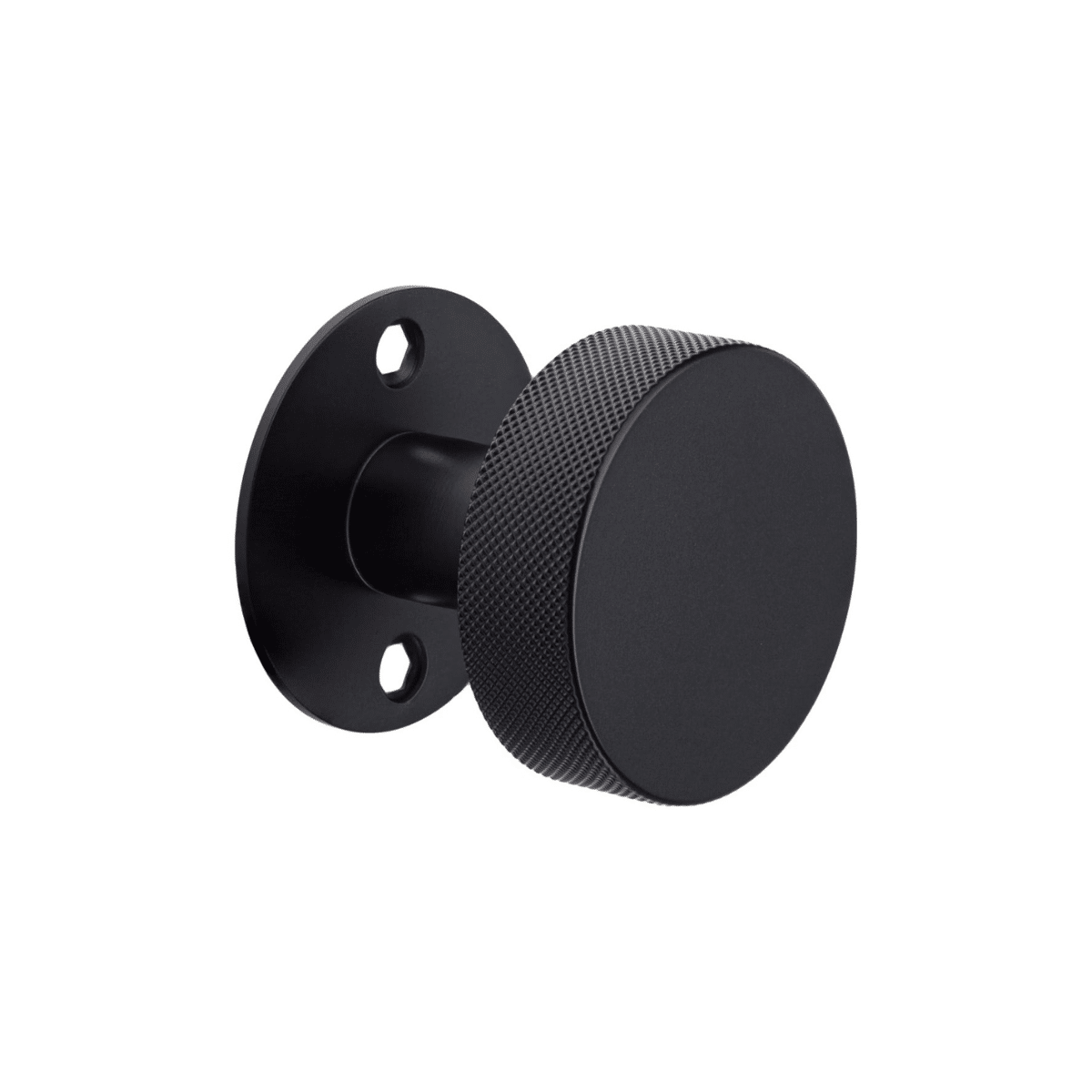 KNURLED DOOR KNOB 52mm DIA BLACK INC ESC