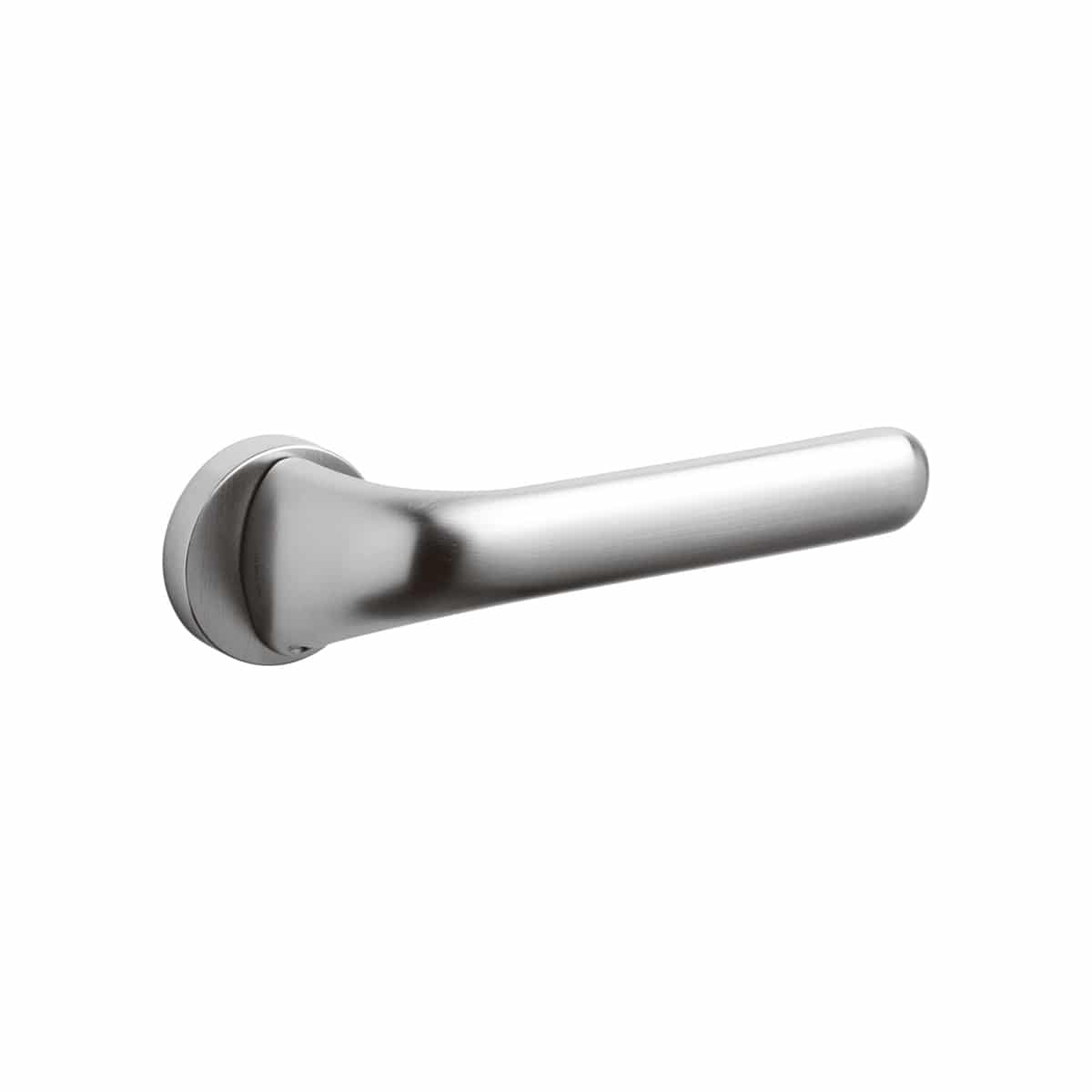 satin chrome lever handle on round rose handles inc