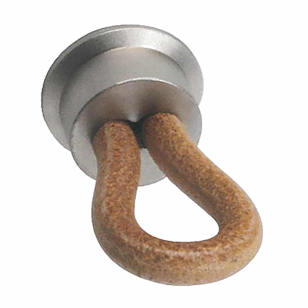 Satin chrome and leather cabinet Knob Handles Inc