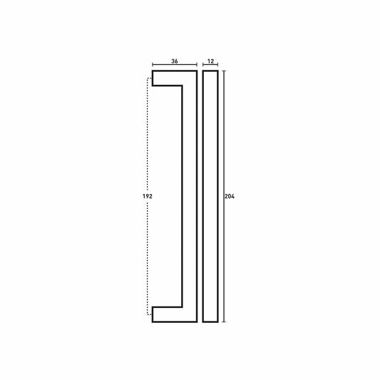 SQUARE MITRED HANDLE BLACK 192MM