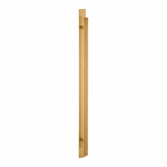 320MM KNURLED T HANDLE PLATE BRASS 420X20MM