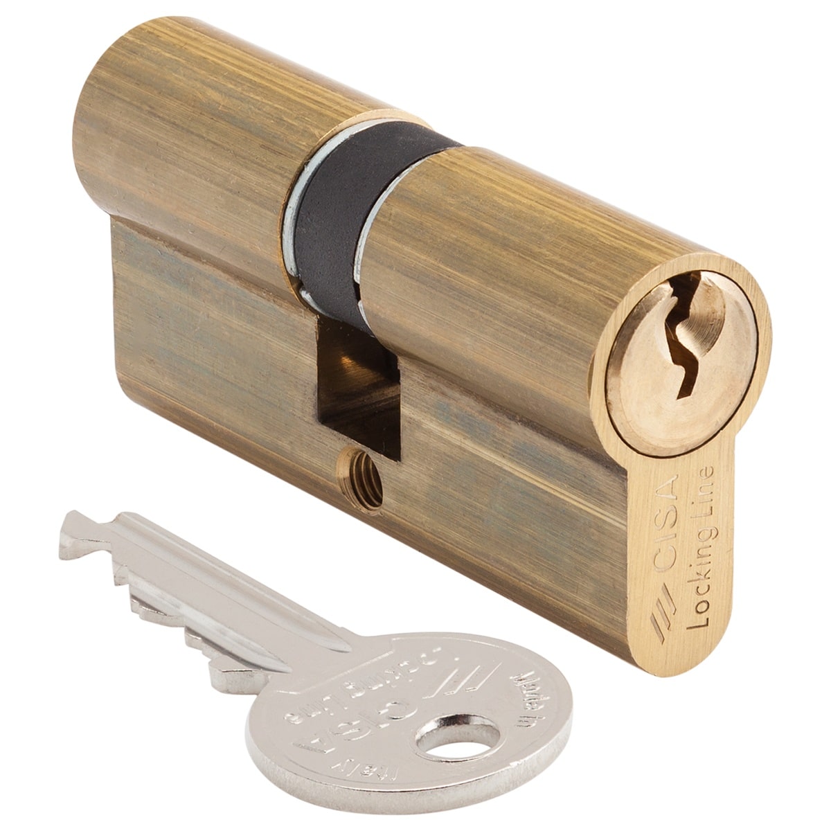 satin brass double cylinder cisa