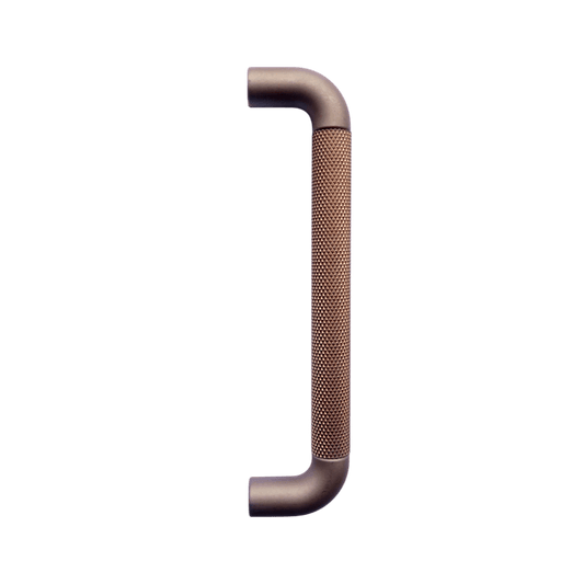 KNURLED D HANDLE ANTIQUE BRASS 128MM