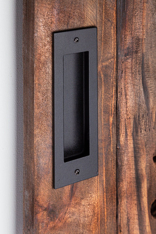 FLUSH HANDLE BLACK 165X53X15.5MM