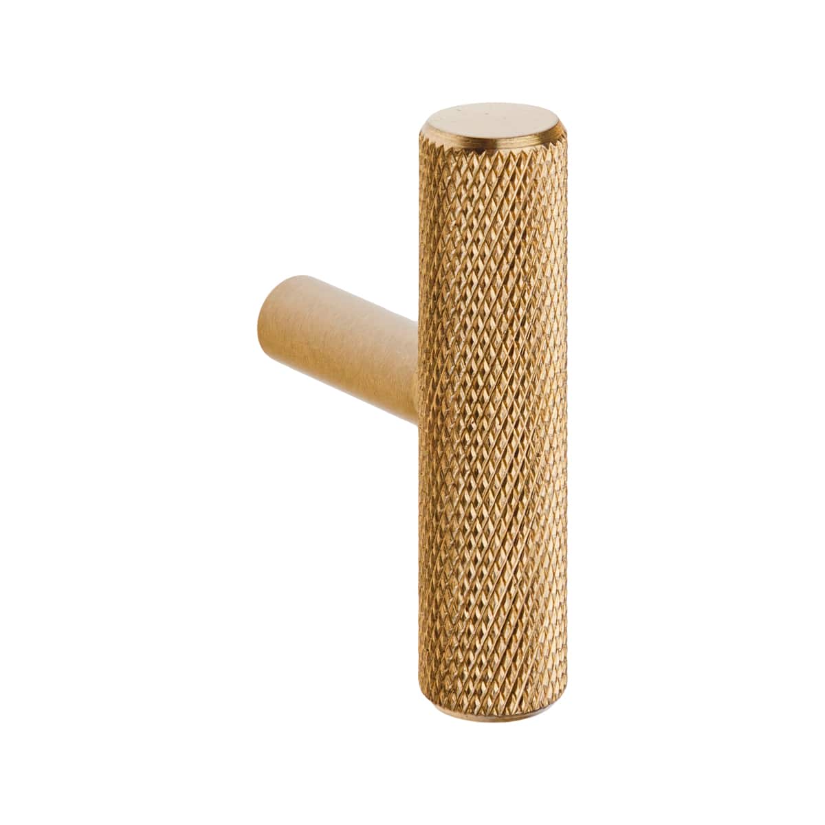 KNURLED T KNOB SATIN BRASS 12x50mm