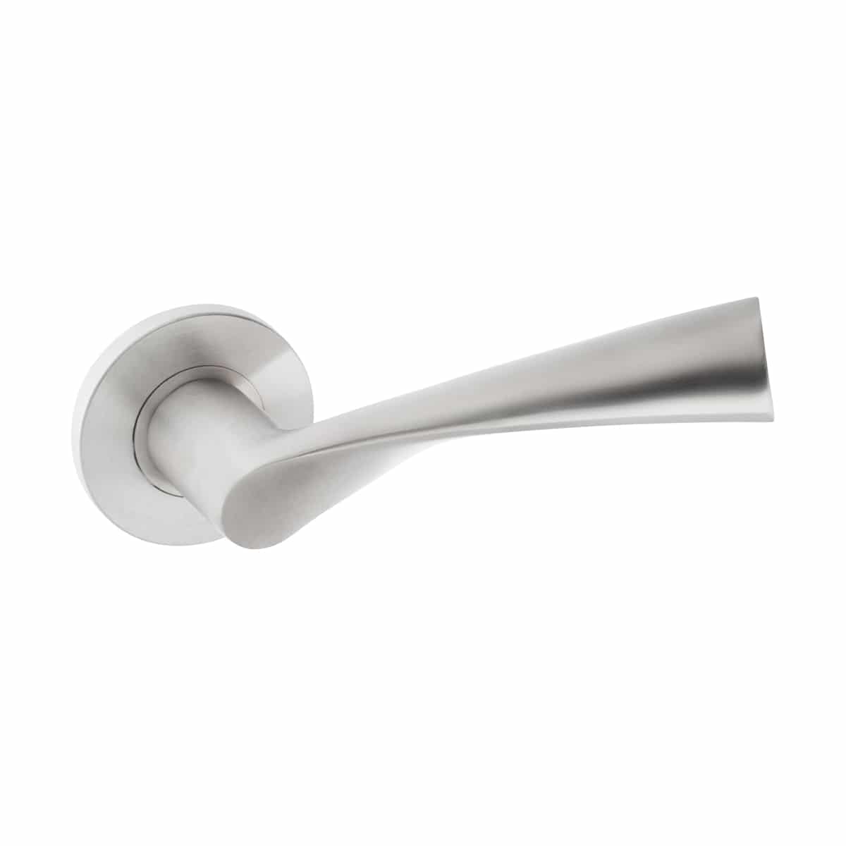 SAMBAVA LEVER ON ROUND ROSE BSS INCL ESCUTCHEONS