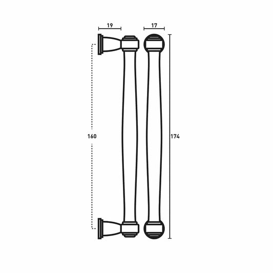 ROUND HANDLE POLISHED CHROME 160MM