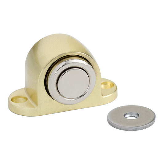 WICTOR MAG DOORSTOP SATIN BRASS