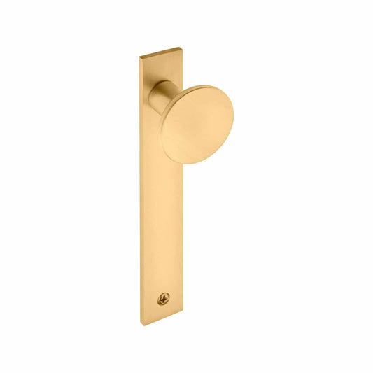 35MM CONCAVE KNOB ON 130X20MM PLATE BRASS