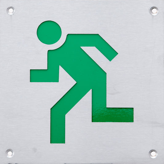 SIGN MAN RUNNING LEFT. 1.2x150x150mm