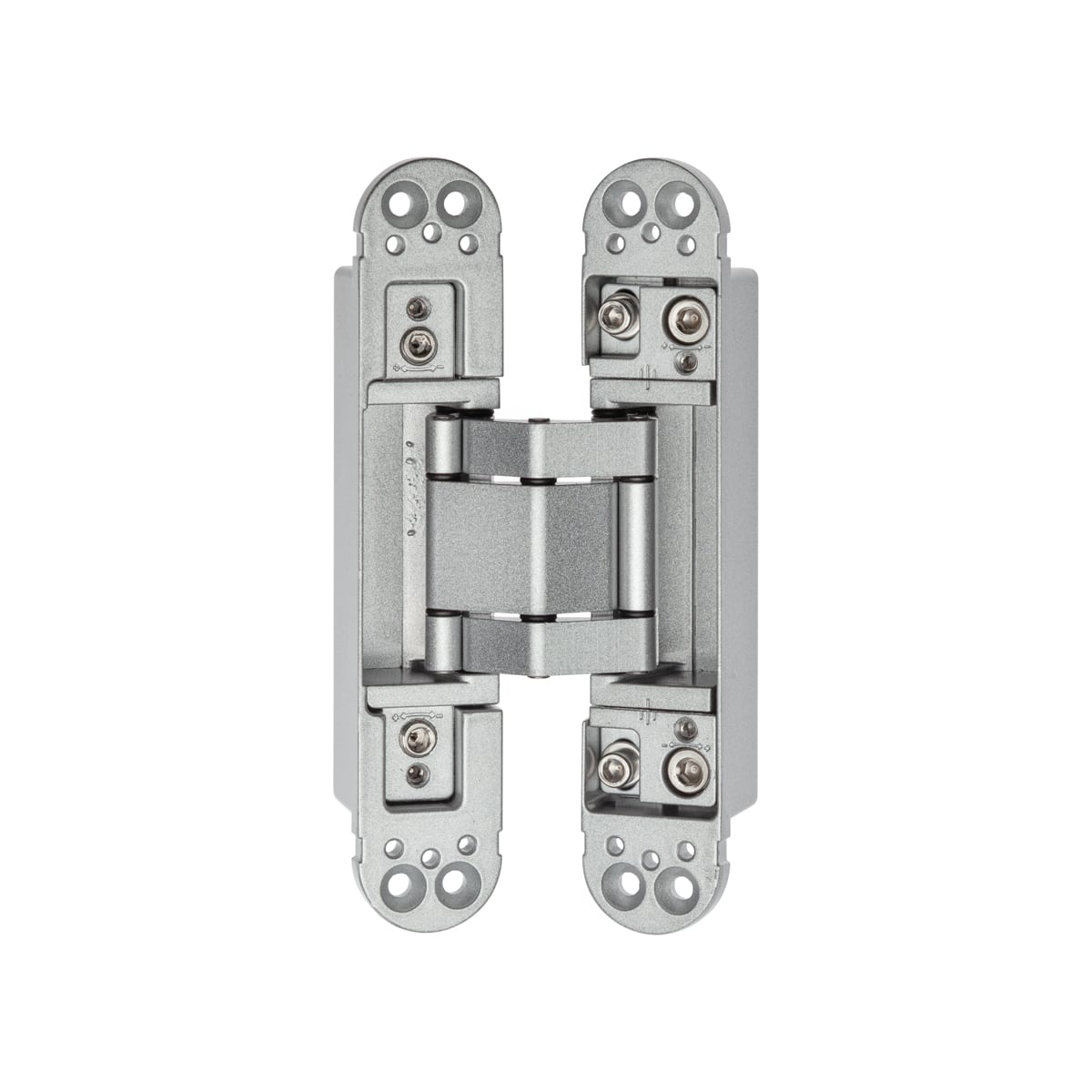 3D ADJ HINGE 80KG SILVER 165X32X32MM