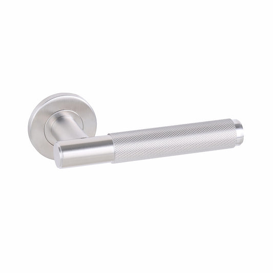 SOLID KNURLED LEVER HANDLE SATIN