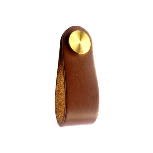 LEATHER PULL HANDLE 128MM TAN