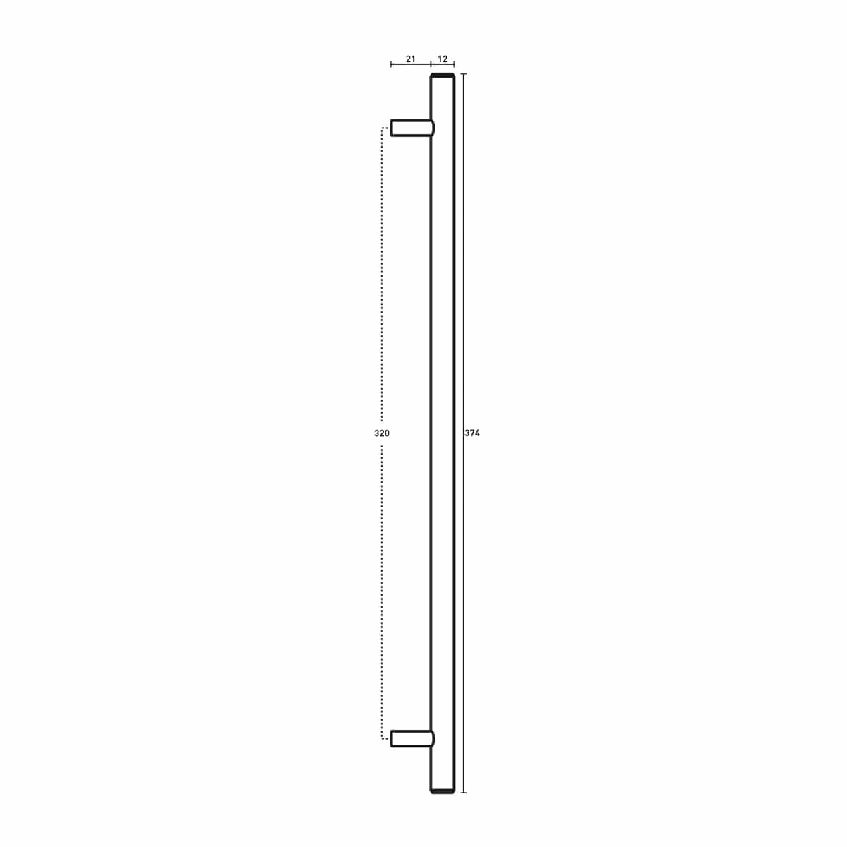 T HANDLE SATIN BRASS 320MM
