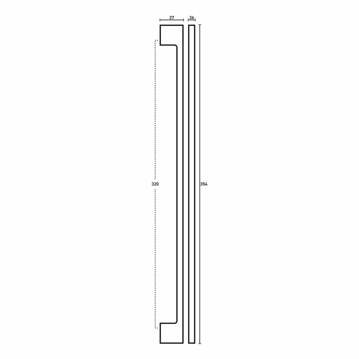 BARCELONA HANDLE SATIN NICKEL 320MM