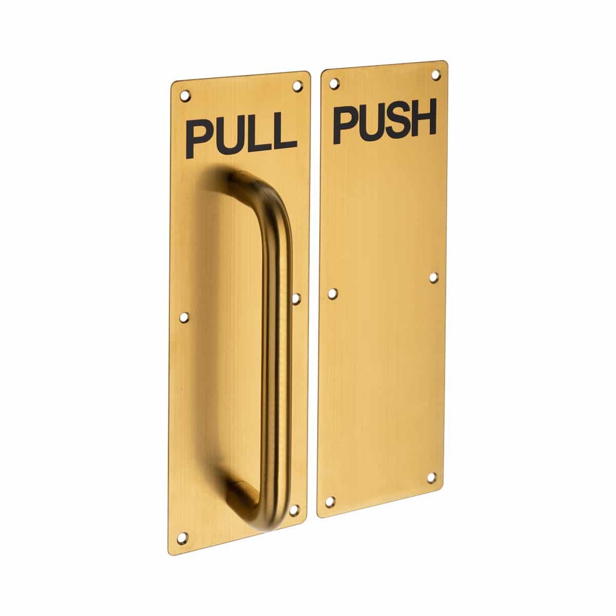 PUSH/PULL HANDLE ON PLATE SATIN BRASS