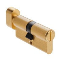 KNOB TOILET CYLINDER 65MM SATIN BRASS