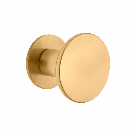 35MM CONCAVE KNOB ON 28MM DIAMETER PLATE BRASS