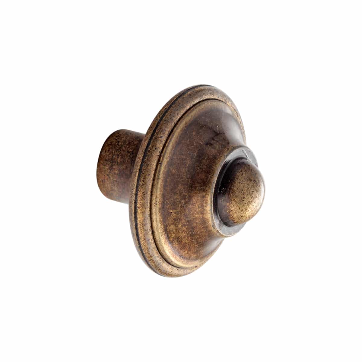 TWO PART KNOB ANTIQUE BRASS 35MM