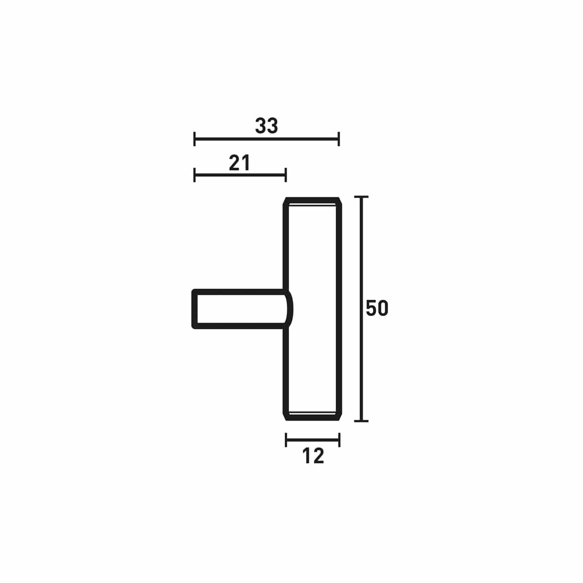 T KNOB BLACK 50x32mm