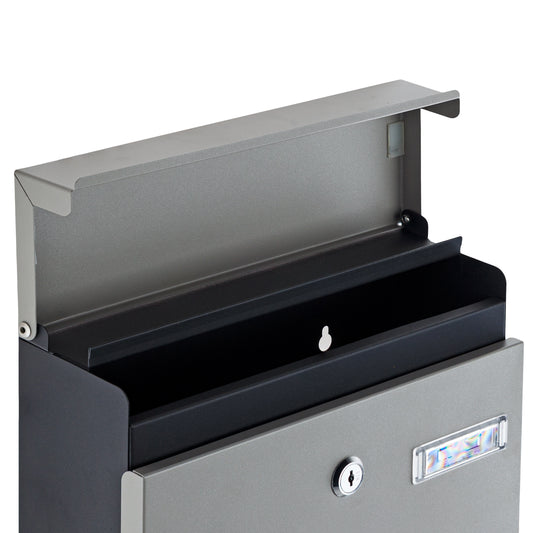 POST BOX 270×370 MILD STEEL BLACK/GREY