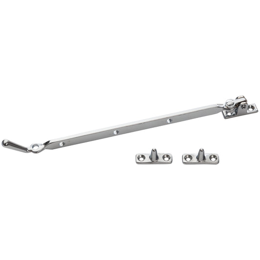 FANLIGHT STAY & FASTNER 250mm CHROME