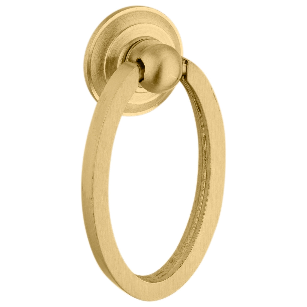 OVAL DROP RING SATIN BRASS 31 x 50mm