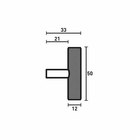 KNURLED T KNOB BSS 12x50mm