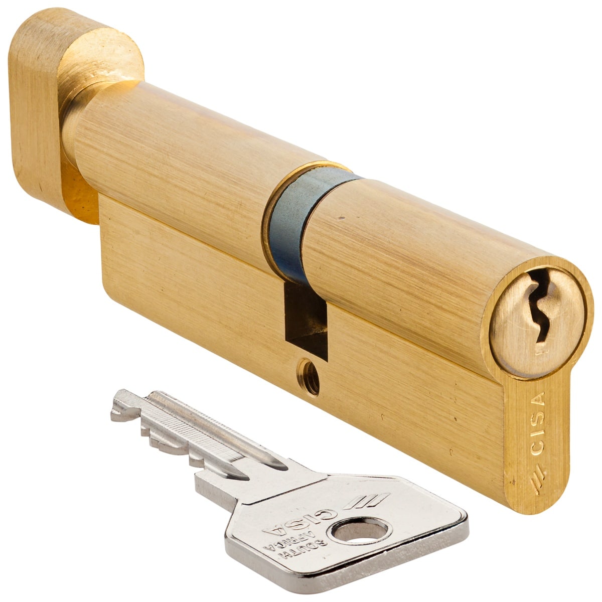 brass offset knob cylinder cisa