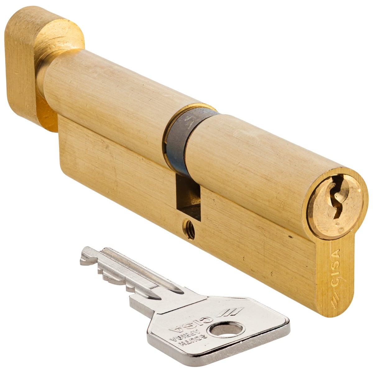 brass offset knob cylinder cisa