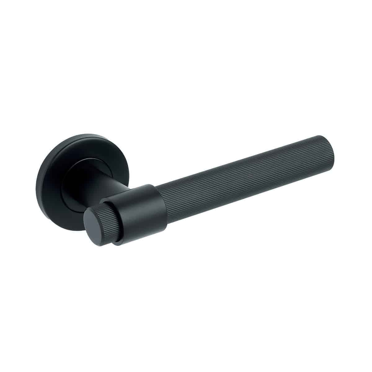 LINEAR LEVER ON ROUND ROSE BLACK INCLUDING ESCUTCHEONS