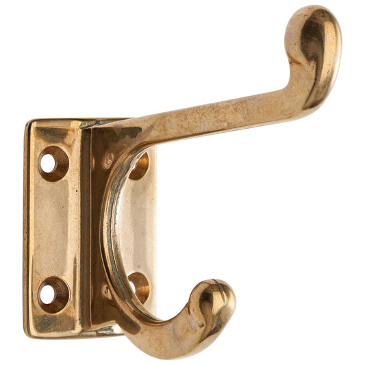 HAT &COAT HOOK 102mm SQUARE BRASS
