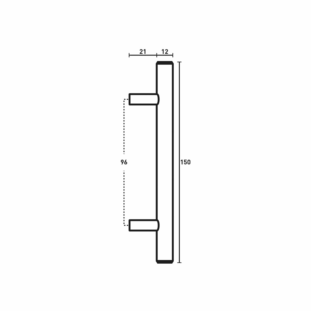 T HANDLE BLACK 96MM