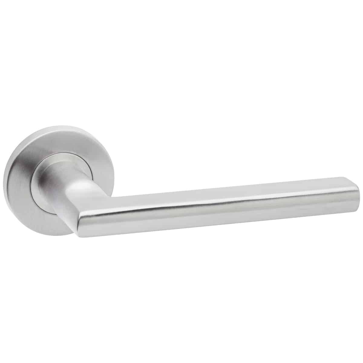 PELLO LEVER ON ROUND ROSE STAINLESS STEEL INCLUDING ESCUTCHEONS