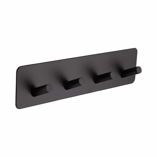 QUAD HOOK SQUARE SELF ADHESIVE BLK