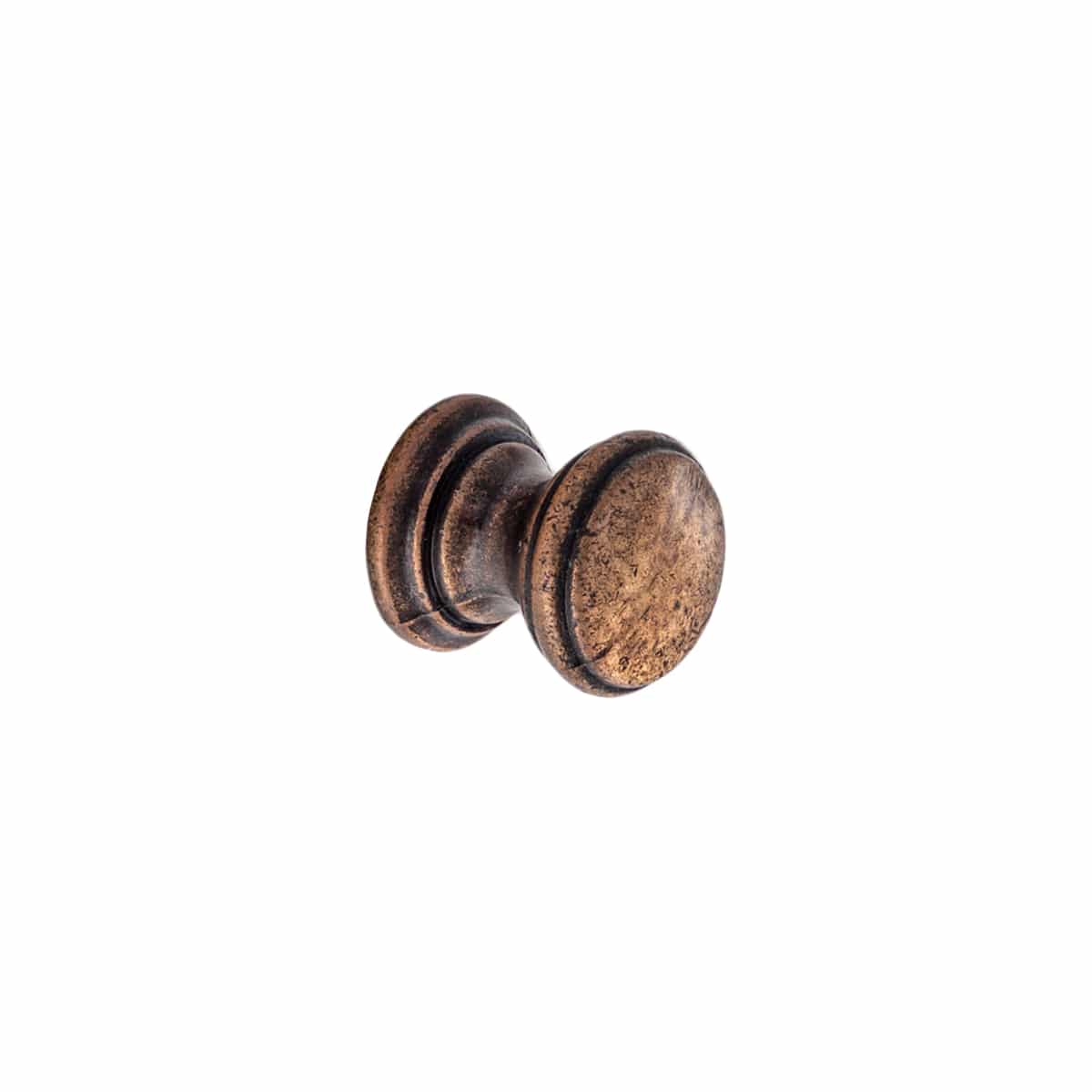 ROUND KNOB ANT BRASS 15MM