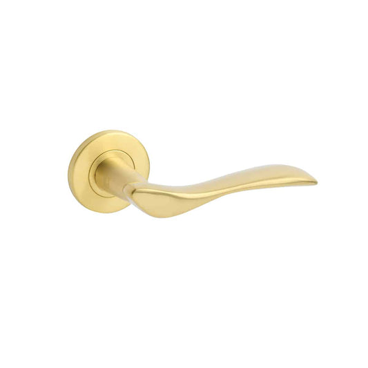 LEVER HANDLE ON ROSE SATIN BRASS