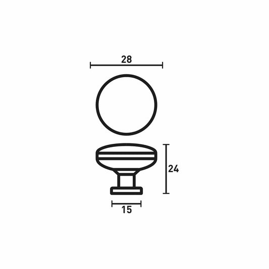 MUSHROOM KNOB SATIN BRASS 29MM