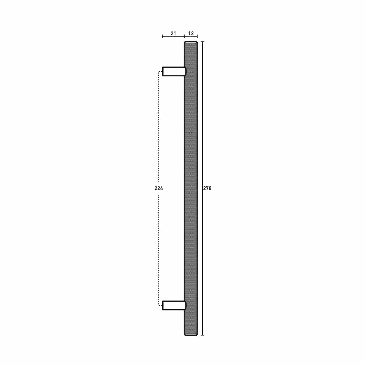 KNURLED T HANDLE SATIN BRASS 224MM
