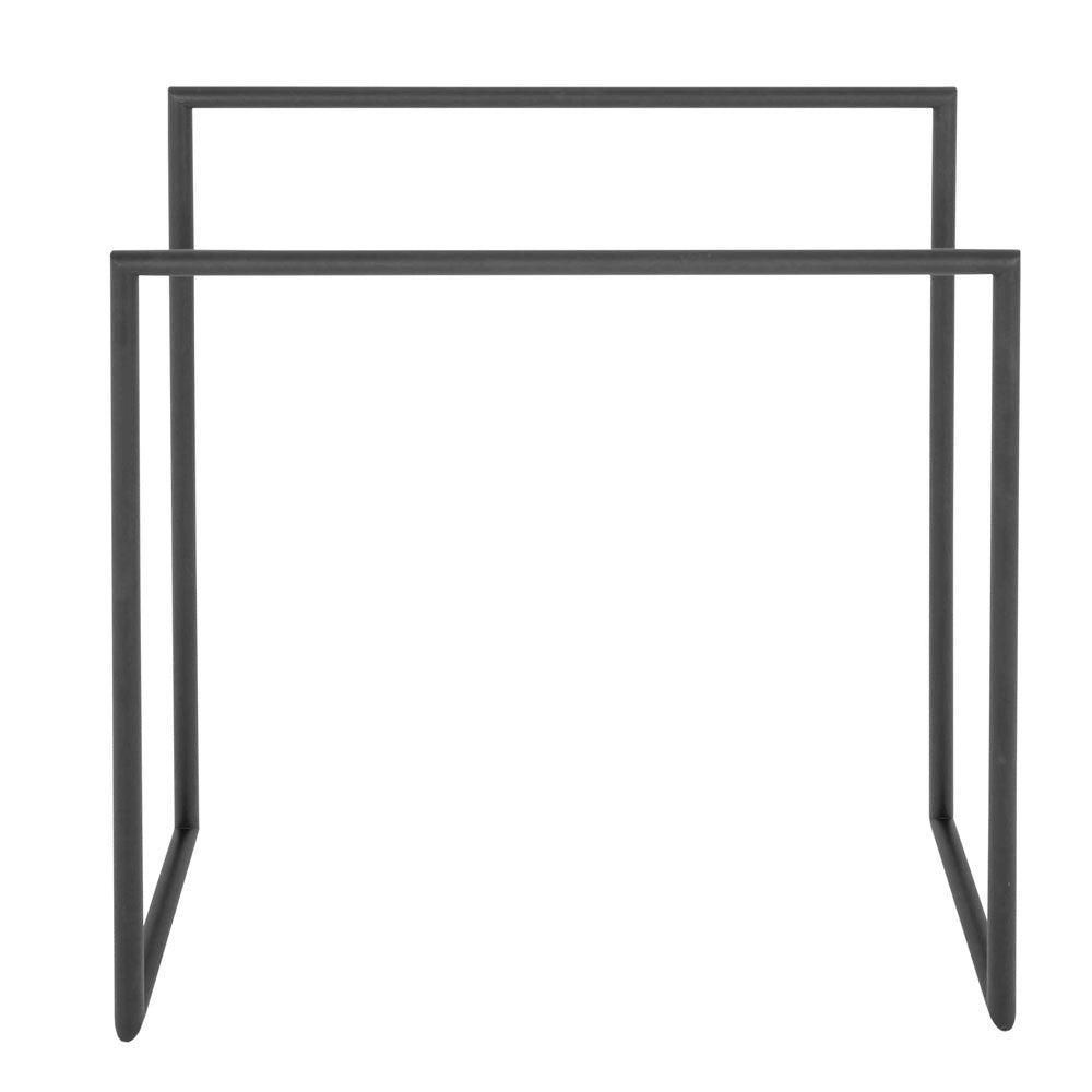 Black freestanding u-shaped double towel rail Handles Inc