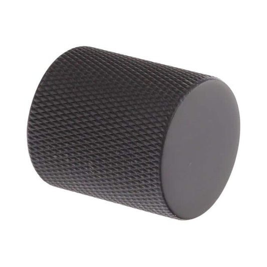 KNURLED KNOB SOLID BRASS BLACK 25X28MM