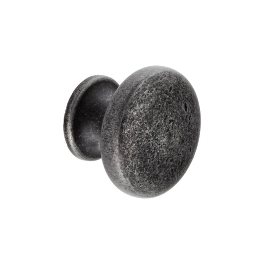 MUSHROOM KNOB ANTIQUE SILVER 34MM
