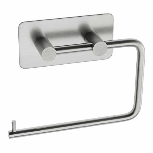 SELF ADHESIVE TOLET ROLL HOLDER BRUSHED STAINLESS STEEL