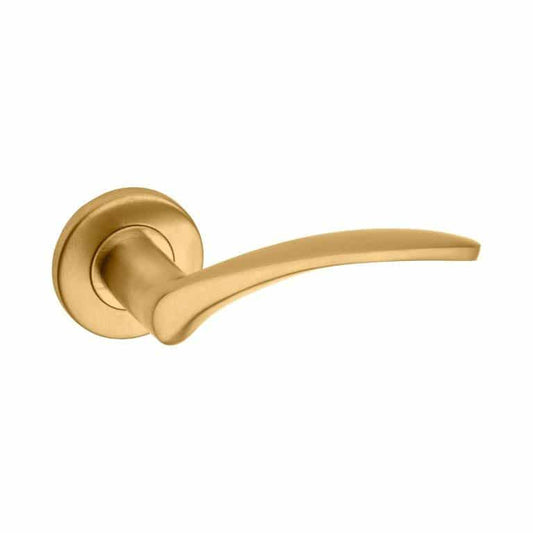 MOLO LEVER ON ROUND ROSE SATIN BRASS PVD INCLUDING ESCUTCHEONS