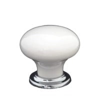 WHITE KNOB POLISHED CHROME