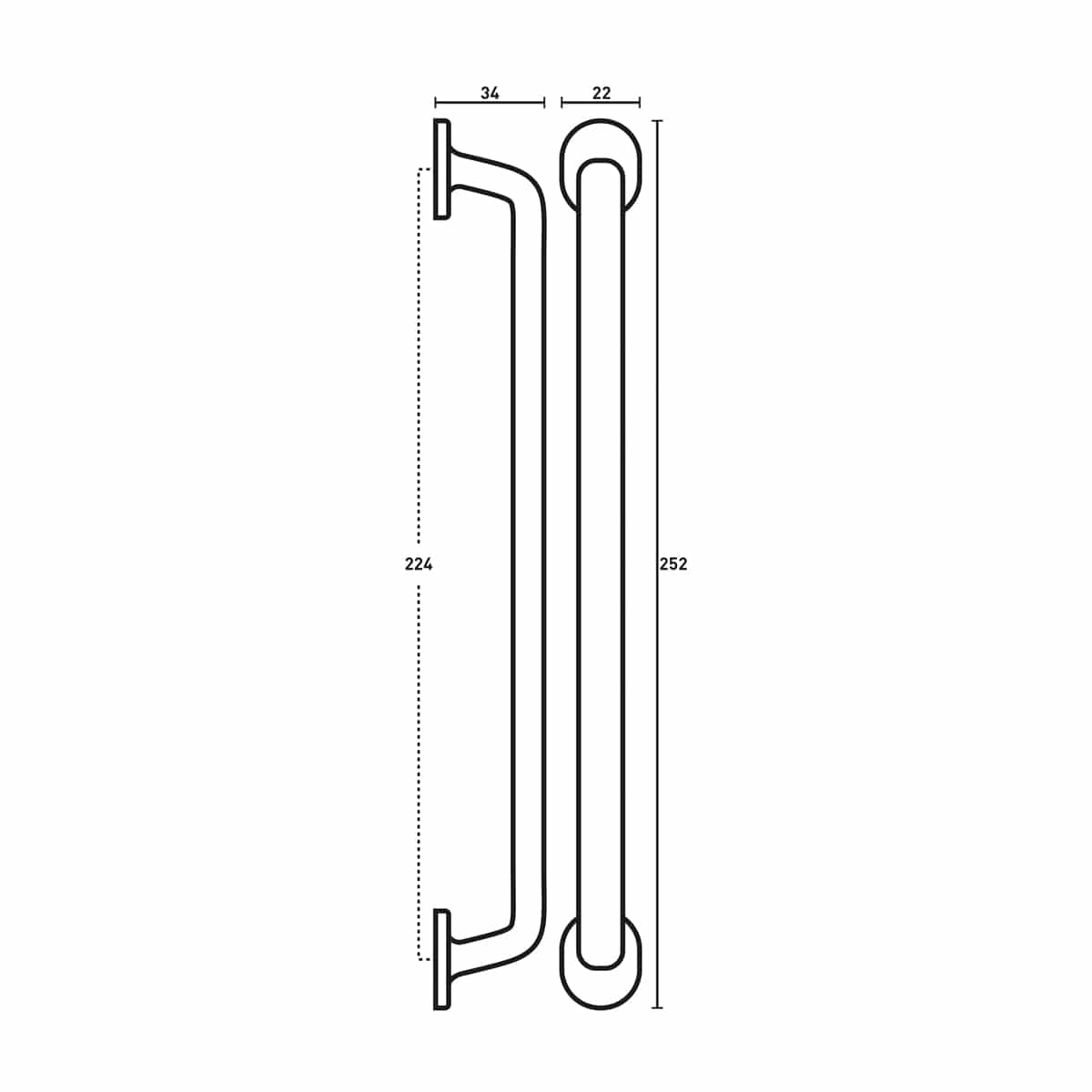 HANDLE ANTIQUE BRASS 252MM